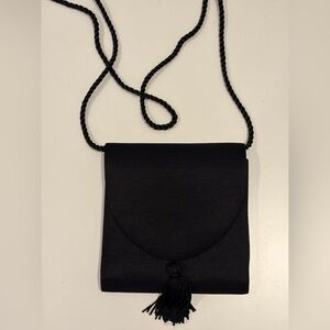 Flat Envelope-Style Black Crossbody Bag